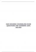  HUD HOUSING COUNSELING EXAM QUESTIONS AND ANSWERS 100&percnt; SOLVED