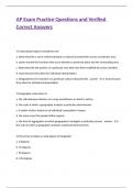 AP Exam Practice Questions and Verified Correct Answers