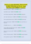 TLETA CLASS 1879 POST TEST STUDY  GUIDE UPDATED ACTUAL  Exam  Questions and CORRECT Answers 