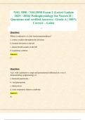 NSG 3850 &sol; NSG3850 Exam 2 &lpar;Latest Update 2025 &sol; 2026&rpar; Pathophysiology for Nurses II &vert; Questions and verified Answers &vert; Grade A &vert; 100&percnt; Correct &ndash; Galen