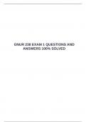  GNUR 238 EXAM 1 QUESTIONS AND ANSWERS 100&percnt; SOLVED