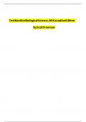 Test Bank for Biological Science&comma; 4th Canadian Edition by Scott Freeman Isbn No&colon; 9780138184339&comma; All Chapters &vert;&vert;Complete A&plus; Guide