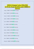 EMS IC Domain Verbs UPDATED  ACTUAL Exam Questions and CORRECT  Answers