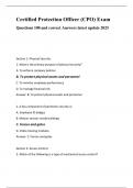 Certified Protection Officer &lpar;CPO&rpar; Exam Questions 100 and correct Answers latest update 2025