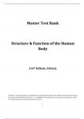 Master Test Bank &ndash; Structure & Function of the Human Body &lpar;16th Edition&comma; Patton&rpar;