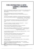 FIRE INSTRUCTOR III WITH CORRECT ANSWERS 2025