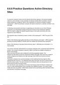 6&period;6&period;6 Practice Questions Active Directory Sites NEWEST 2025&sol;2026 ACTUAL COMPLETE QUESTIONS AND CORRECT DETAILED ANSWERS &lpar;VERIFIED ANSWERS&rpar; &vert;ALREADY GRADED A&plus;