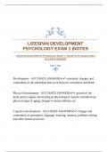 LIFESPAN DEVELOPMENT PSYCHOLOGY EXAM 1 &vert;NOTES WITH GUARANTEED ACCURATE ANSWE