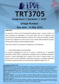 TRT3705 Assignment 3 &lpar;ANSWERS&rpar; Semester 1 2025 - DISTINCTION GUARANTEED
