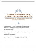 LIFE-SPAN DEVELOPMENT FINAL &lpar;STRAIGHTERLINE&rpar; EXAM QUESTIONS WITH GUARANTEED ACCURATE ANSWERS