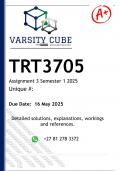 TRT3705 Assignment 3 &lpar;DETAILED ANSWERS&rpar; Semester 1 2025 - DISTINCTION GUARANTEED