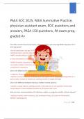 PAEA EOC 2025&comma; PAEA Summative Practice&comma;  physician assistant exam&comma; EOC questions and  answers&comma; PAEA 150 questions&comma; PA exam prep&comma;  graded A&plus; 