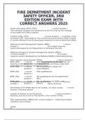 FIRE DEPARTMENT INCIDENT SAFETY OFFICER&comma; 3RD EDITION EXAM WITH CORRECT ANSWERS 2025