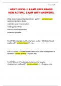 ASNT LEVEL II EXAM 2025 BRAND  NEW ACTUAL EXAM WITH ANSWERS&period; 