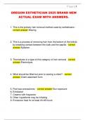 OREGON ESTHETICIAN 2025 BRAND NEW  ACTUAL EXAM WITH ANSWERS&period;