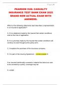 PEARSON VUE&colon; CASUALTY  INSURANCE TEST BANK EXAM 2025  BRAND NEW ACTUAL EXAM WITH  ANSWERS&period;