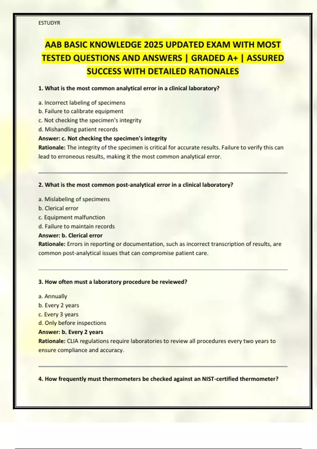 AAB BASIC KNOWLEDGE 2025 UPDATED EXAM WITH MOST TESTED QUESTIONS AND ...
