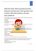 PAEA EOC 2025&comma; PAEA Summative Practice&comma;  physician assistant exam&comma; EOC questions and  answers&comma; PAEA 450 questions&comma; PA exam  prep&comma; graded A&plus; 