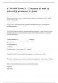 LCHI 466 Exam 2 - Chapters 10 and 11 correctly answered to pass