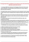 Nursing Jurisprudence and Ethics for Texas Nurses &ndash; Latest 2025&sol;2026 Exam Questions and Revised Answers