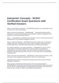 Interpreter Concepts - NCIHC Certification Exam Questions with Verified Answers