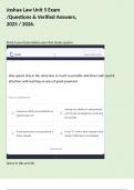 Joshua Law Unit 5 Exam &sol;Questions & Verified Answers&comma; 2025 &sol; 2026&period;