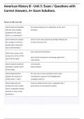 American History B - Unit 5&colon; Exam &sol; Questions with Correct Answers&comma; A&plus; Score Solutions&period;