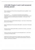 LCHI 466 Chapter 3 and 4 well answered already passed