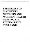 Test Bank&colon; Essentials of Maternity&comma; Newborn&comma; and Women&rsquo;s Health&comma; 6th Edition by Susan Ricci - All Chapters and Rationals Included