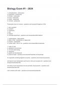 Biology Exam -1 - 2024 questions and answers