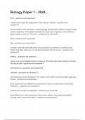 Biology Paper 1 - 2024&period;&period;&period; questions and answers