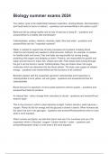 Biology summer exams 2024 Questions and answers