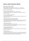 2024 A LEVEL BIOLOGY MOCK Questions and answers