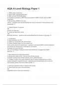 AQA A-Level Biology Paper 1 Questions and answers