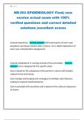 NR-503 EPIDEMIOLOGY Final&semi; new version actual exam with 100&percnt; verified questions and correct detailed solutions &vert;excellent scores