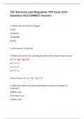 TPC Electricity and Magnetism TOP Exam 2025 Questions And CORRECT Answers