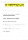 "HPAT Vocabulary Study Guide&colon; Exam Questions & Answers"