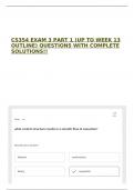 CS354 EXAM 3 PART 1 &lpar;UP TO WEEK 13 OUTLINE&rpar; QUESTIONS WITH COMPLETE SOLUTIONS&excl;&excl;