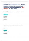 WGU C954 Final Assessment Exam 2025 UPDATED  Graded A&plus; Complete 200 Questions &lpar;OA&rpar;  Information Technology Management 100&percnt;  ORIGINAL ALL YEAR EXAM 