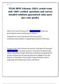 TEXAS MPJE February 2024 &semi;actual exam with 100&percnt; verified questions and correct detailed solutions guaranteed value pack &vert;ace your grades