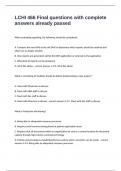 LCHI 466 Final questions with complete answers already passed