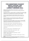 FIRE DEPARTMENT INCIDENT SAFETY OFFICER&comma; 3RD EDITION EXAM WITH CORRECT ANSWERS 2025