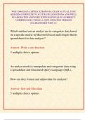 WGU D465 DATA APPLICATIONS OA EXAM ACTUAL TEST 2025&sol;2026 COMPLETE 70 ACCURATE QUESTIONS AND WELL ELABORATED ANSWERS WITH RATIONALES &lpar;CORRECT VERIFIED SOLUTIONS&rpar; A NEW UPDATED VERSION &vert;GUARANTEED PASS A&plus;