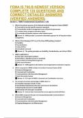 FEMA IS  700&period;b LATEST COMPLETE 120 Qs&As VERIFIED A&plus;