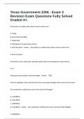 Texas Government 2306 - Exam 3 Revision Exam Questions Fully Solved Graded A&plus;&period;