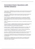 Corrections Exam 2 Questions with Verified Solutions