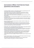 Corrections Officer Civil Service Exam Questions and Answers