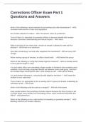 Corrections Officer Exam Part 1 Questions and Answers