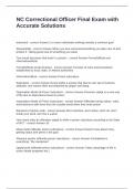 NC Correctional Officer Final Exam with Accurate Solutions