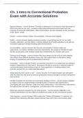 Ch&period; 1 Intro to Correctional Probation Exam with Accurate Solutions